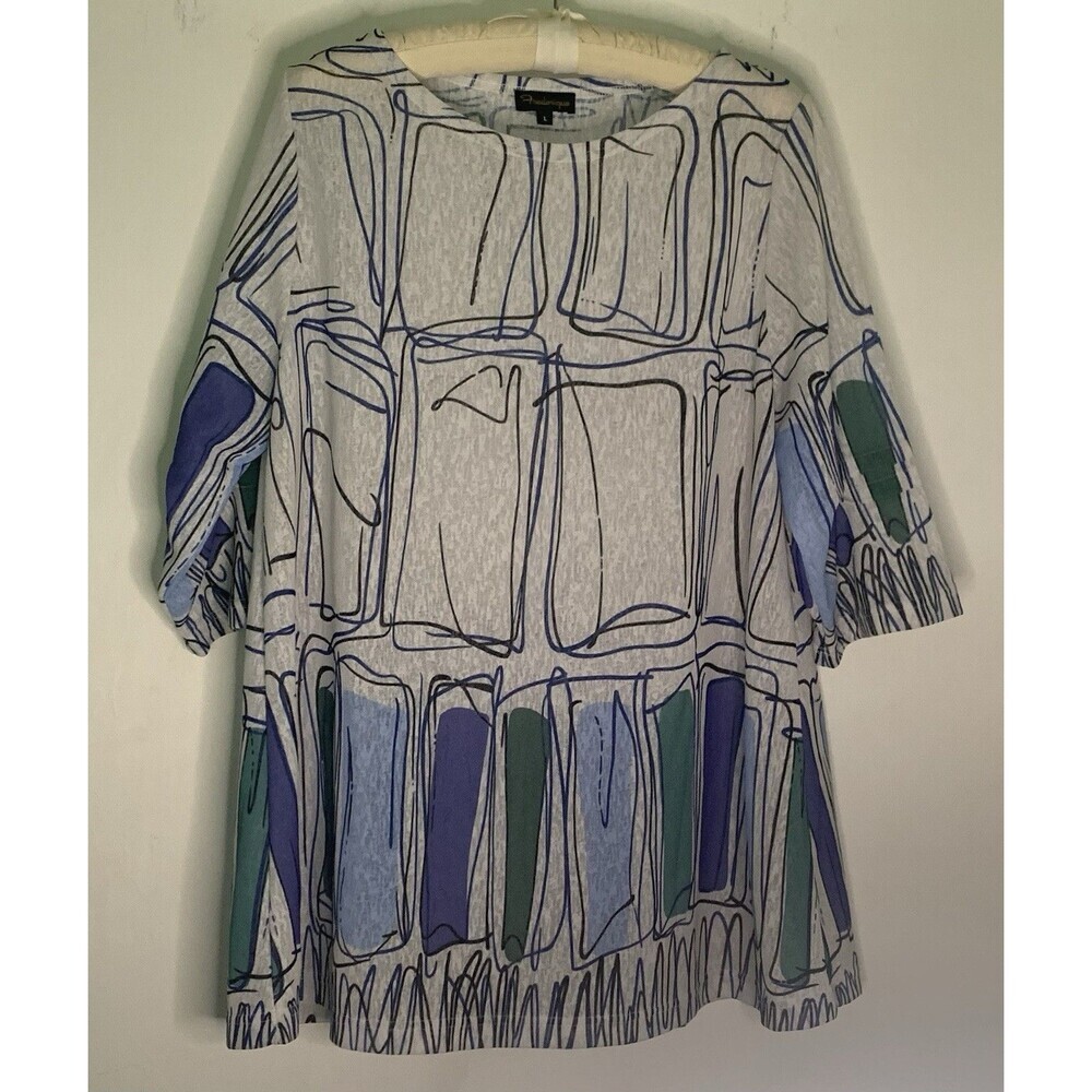 Frederique Dress Boutique Color Block Womens Sz L Knee Length 1/4 Sleeve - Picture 7 of 11